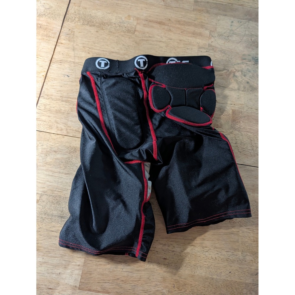 TAG Adult Small Padded Football Girdle Compression Shorts Black Red Integrated - Picture 3 of 8